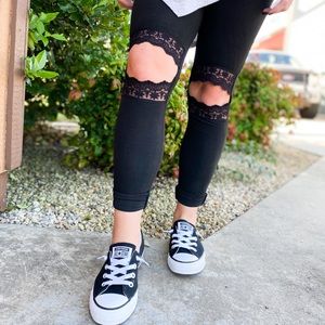 Lace Knee Leggings